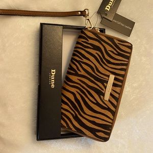 Cow hair striped wallet wristlet